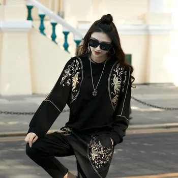 Max LuLu Naujas 2020 M. Europos Mados Pavasario Ponios Derliaus Spausdinti Susagstomi Vyriški Juodos Medvilnės Hoodies Atsitiktinis Palaidų Streetwear