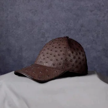 McParko Nekilnojamojo Stručių Skrybėlę Originali Odinė Beisbolo kepuraitę Vyrų Saulės Skrybėlę Prabangos Prekės vyriškos Kepurės Punk Rock Skydelis Juoda Ruda