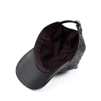 McParko Nekilnojamojo Stručių Skrybėlę Originali Odinė Beisbolo kepuraitę Vyrų Saulės Skrybėlę Prabangos Prekės vyriškos Kepurės Punk Rock Skydelis Juoda Ruda