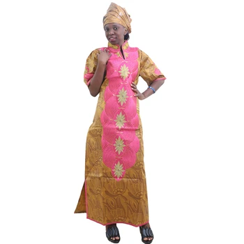MD afrikos suknelės moterims 2020 naują afrikos, siuvinėjimo ilga suknelė afrikos ponios dashiki suknelė su galvos apsiaustas moteriški drabužiai