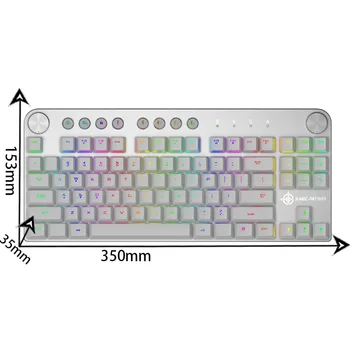 Mechaninė Žaidimų Klaviatūra USB Belaidžio BT 3.0 RGB Apšvietimą Išjungti 87 klavišus Žaidimų Klaviatūra MAGIC-REFINER MK11