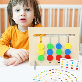 Mediniai Montessori Žaislai Keturių Spalvų Atitikimo Žaidimas Vaikų Mokymosi Žaislai Vaikams Juguetes Sensoriales C2064H
