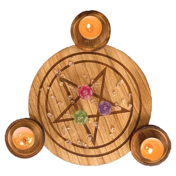 Mediniai Žvakių Laikiklis Astrologija Pentacle Altoriaus Plokštės Vudu Magija Žvakidė Stalo Energijos Papuošalai Taro Prekes