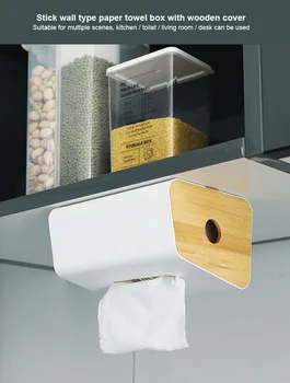 Medinių namų Plastiko Audinio Box, Multi-funkcija Medžio masyvo Servetėlių Laikiklį Atveju Paprastas Stilingas Automobilis Dėžės Virtuvės Audinio Laikikliai
