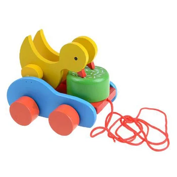 Medinė Antis Priekaba Transporto Priemonės, Žaislai Mielas Ančiukas Naujagimiai, Vaikai Plaything Anksti Švietimo Žaislas Vaikams Dovanų Metu