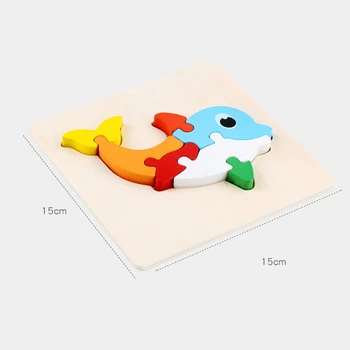Medinės 3D Puzzle Dėlionės vaiko Mokymosi Medienos Žaislų, Animacinių filmų Gyvūnų Galvosūkiai Žvalgybos Vaikai Anksti Švietimo Žaislai Vaikams