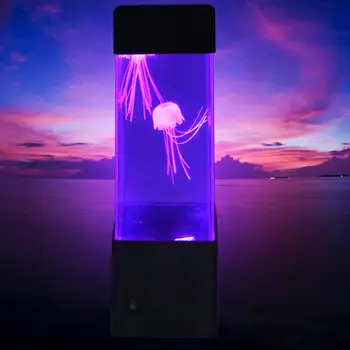 Medūza LED Naktį, Šviesos, Elektros Magic Animacinis Medūzos Spalva Keičiasi LED Stalo Lempa 3D Vaizdo Iliuzija Lempos Dropshiping