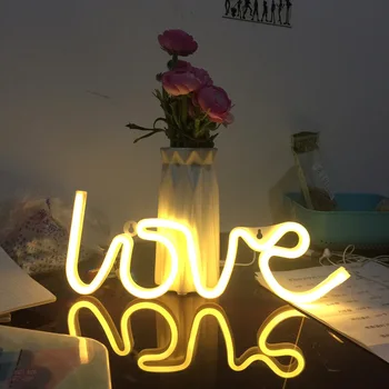 Meilė Neoninės Šviesos, LED laiškas Meilės Formos Prisipažinimas Valentino pasiūlymas vestuves Apdaila Žibintai, Baterija USB LED šviesos