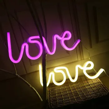 Meilė Neoninės Šviesos, LED laiškas Meilės Formos Prisipažinimas Valentino pasiūlymas vestuves Apdaila Žibintai, Baterija USB LED šviesos