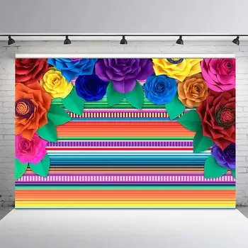 Meksikos Fiesta Fotografijos Fonas Suaugusių Šalies Gėlių Foto Fone Dekoravimo Studija Prop Reklama