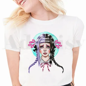 Melanie Martinez Kpop Vasaros Grafinis Estetinės T Marškinėliai, moteriški marškinėliai trumpomis Rankovėmis Moteriška Viršūnes Tees Harajuku 