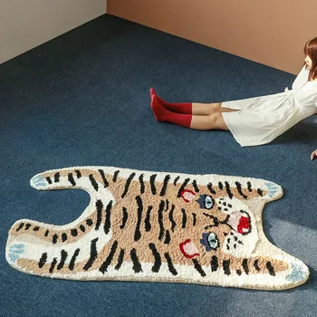 Mielas animacinių filmų tigras formos minkštos smulkūs apdailos srityje kilimas 80x160cm, INS populiarus Šiaurės stiliaus namų kolekcija kilimų