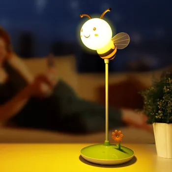 Mielas Bičių LED stalo lempa Animacinių filmų USB touch pritemdomi stalo lempos knygos žibintai Vaikų Skaitymo Akių Apsauga Naktį Šviesos Vaikų Dovanų