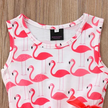 Mielas Flamingo Naujagimiams, Vaikams, Kūdikių Mergaitės, Berankovis Suknelė Drabužius Vasaros Suknelė