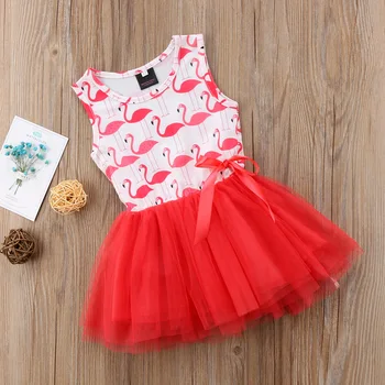 Mielas Flamingo Naujagimiams, Vaikams, Kūdikių Mergaitės, Berankovis Suknelė Drabužius Vasaros Suknelė