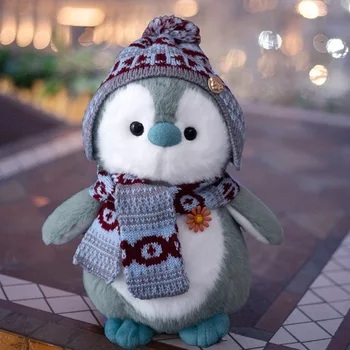 Mielas Iškamša Dėvėti Skara Megztinis Skrybėlę Pingvinas Plushies Lėlės Įdaryti Sniego Bžūp Pingvinas Žaislai Vaikams, Gimtadienis, Kalėdos