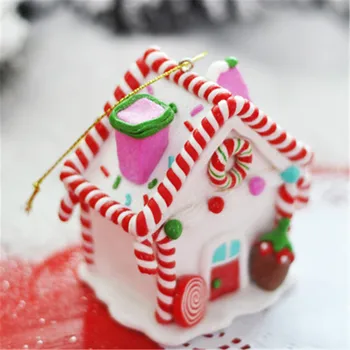 Mielas Kalėdų Dekoro Miniatiūrinės Figūrėlės Meduoliai su imbiero priedais vyras Sniego, Namų Dažytos Polimero Molis Namas Miniatiūros Atostogų Dovanų