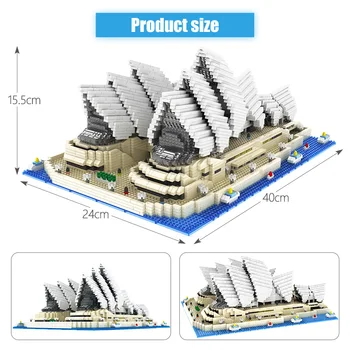 Mini Diamond Blokai Garsaus Miesto Architektūra Sydney Opera House Modelis Statybiniai Blokai, Plytos, Švietimo Žaislai Vaikams Dovanos