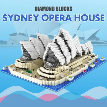 Mini Diamond Blokai Garsaus Miesto Architektūra Sydney Opera House Modelis Statybiniai Blokai, Plytos, Švietimo Žaislai Vaikams Dovanos