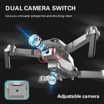 Mini RC Drone 4K HD Dual Camera Profesinės Dron FPV WIFI Quadcopter Nuotolinio Valdymo Sraigtasparnis, Sulankstomas Drone Žaislai Vaikams