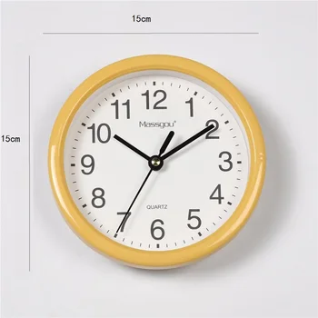Minimalistinio Mažas Sieniniai Laikrodžiai Su Rėmu Skaidraus Plastiko Candy Spalvas Išjungti 15cm Kabinti Žiūrėti Laikrodis Kambarį Namų Dekoro