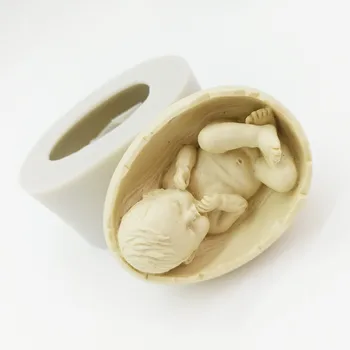 Minsunbak 3D Miega Kūdikis Silikono Formos Kūdikių Šokoladas Minkštas Vestuvių Pyragas Apdaila Įrankis Gulėti Trapus