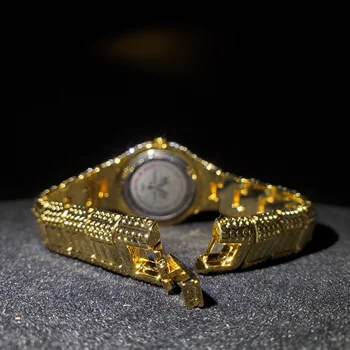 MISSFOX Aukso Žiūrėti Moterų Grožio Ženevos unikalus Kvarciniai Laikrodžiai Didelis Stačiakampis Diamond Bracelete Moterų, Prabangos Prekės