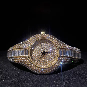 MISSFOX Aukso Žiūrėti Moterų Grožio Ženevos unikalus Kvarciniai Laikrodžiai Didelis Stačiakampis Diamond Bracelete Moterų, Prabangos Prekės