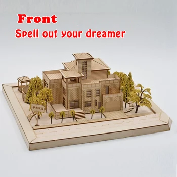 Modelis Villa Namas Žaislai Medienos Žaliavų Surinkimas Smėlio Stalas 
