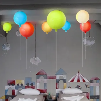 Modernus minimalistinis vaikų kambarys, šiltas miegamasis led lubų šviestuvas kūrybos restoranas šviesos spalva meno balionas šviesos 110V, 220V, 230V
