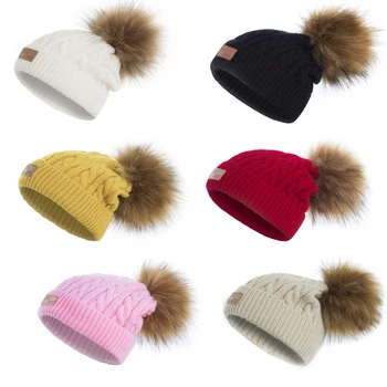 MOLIXINYU 2019 Naujas Mados Pompoms Vaikams, Kepurės Mergaitėms Žiemos Kūdikių Skrybėlę Skullies Beanies Vaikai Kepurė Mergaitėms Skrybėlę Šilta Kepurė