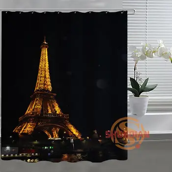 Mondern Paryžiaus Eifelio Bokštas Užsakymą Dušo Užuolaidų Audinys Vonios kambarys Dekoro Vonios Užuolaidų Priimtina Custom vonios uždanga
