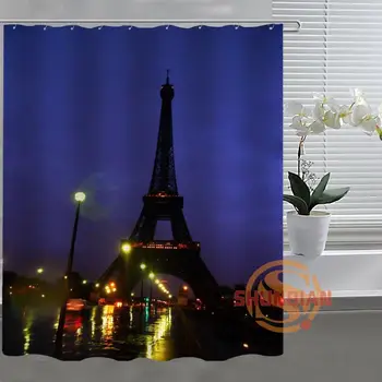 Mondern Paryžiaus Eifelio Bokštas Užsakymą Dušo Užuolaidų Audinys Vonios kambarys Dekoro Vonios Užuolaidų Priimtina Custom vonios uždanga