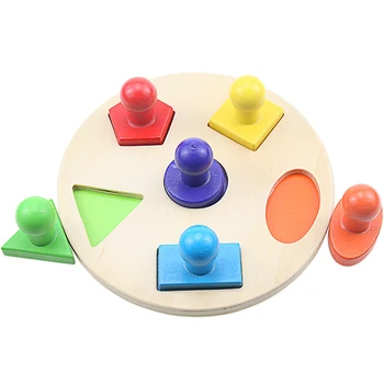Montessori Medžiagų Bamblys Žaislai Spalvų Medinių Spalvotų Susietas Geometrijos Formos Žaislai Vaikams Medienos Suvokė Valdybos 2-4