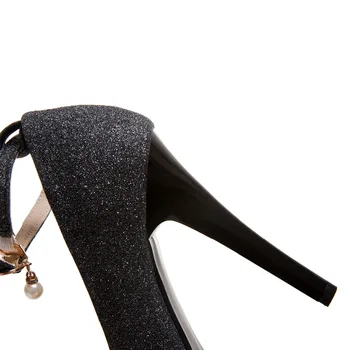 MORAZORA Ekstremalių aukštakulnius batus moteris sagtis kietas seklių platforma, elegantiškas batai moterims, siurbliai, vestuvių bateliai didelis dydis 34-45