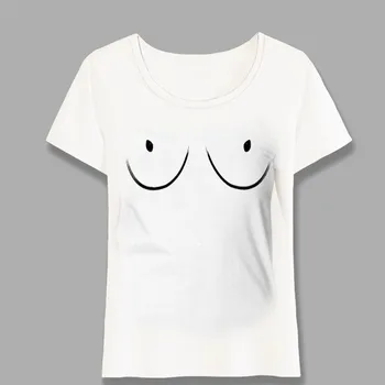 Moterų Viršūnių Juokinga Papai Atspausdintas T-Shirt I Love Big Boobs Dizaino Minkštas Audinys Atsitiktinis Tees Aukštos Kokybės Lady Viršūnes Harajuku