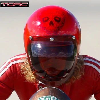 Motociklo Derliaus šalmas TORC T50 atidaryti veido šalmas DOT patvirtintas pusė šalmas Retro moto kasko capacete motociclistas capacete