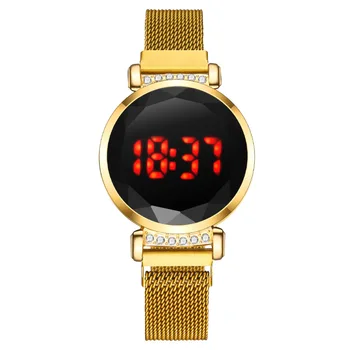 MREURIO Moterų LED Watch Nerūdijančio Plieno Skaitmeniniai Laikrodžiai Prabangus Moteriškas Elektroninis Laikrodis Dovanos Draugei Reloj Mujer