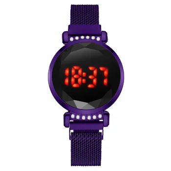 MREURIO Moterų LED Watch Nerūdijančio Plieno Skaitmeniniai Laikrodžiai Prabangus Moteriškas Elektroninis Laikrodis Dovanos Draugei Reloj Mujer