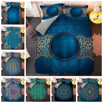 Multi-color 3d Indijos Gėlių Patalynės Komplektas Mandala Antklode Padengti Bohemijos Šalikas Lovatiesės Lova Rinkiniai 3pcs