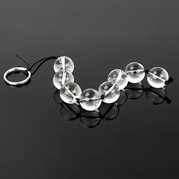 MUQU stiklo DIDELIO dydžio analiniai karoliukai, skaidrūs su žiedo grandinės seksas analinis butt plug sekso žaidimai