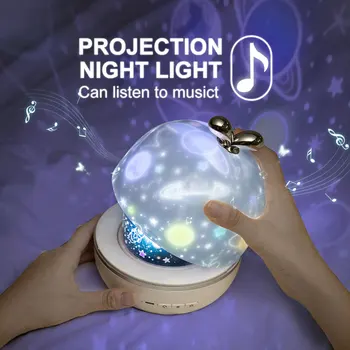 Muzikos Projektorius Naktį Šviesos su 6 Projekcijos, Filmai Visatos Žvaigždėtas Dangus Pasukti LED Lempos, Spalvinga Mirksi Star Vaikai Kūdikių Dovanų