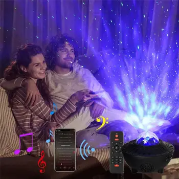 Naktį Žibintai USB Galaxy Star Naktį Lempa LED Muzika Žvaigždėtas Dangaus Projektorius, Šviesos, Su Nuotolinio KARŠTO Lampe De Projection
