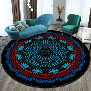 Namo kambarį kilimas miegamasis kambarys Europos retro geometrinis modelis apvalus kilimas etninės gėlių mandala įrašas antklodė