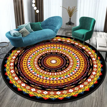 Namo kambarį kilimas miegamasis kambarys Europos retro geometrinis modelis apvalus kilimas etninės gėlių mandala įrašas antklodė