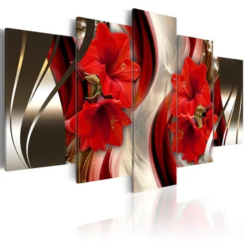 Namų Dekoro 5 Vnt Drobė, Tapyba Raudonos Gėlės Nuotraukų Estetika Sienos Meno Spaudinius Išskirtinį Modulinės Plakatas Miegamasis Rėmelį
