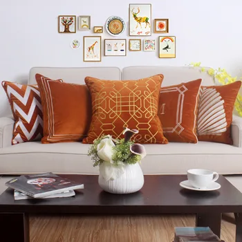 Namų dekoro Sofa Mesti Pagalvės Oranžinė olandų siuvinėtos aksomo Pagalvėlės užvalkalas Pagalvė Padengti Padengti Pagalvės užvalkalą