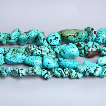 Natūraliai mėlyname Nereguliarus turquoises karoliukai prarasti tarpiklis Žalio akmens karoliukų papuošalai priėmimo apyrankės karoliai, auskarai mineralinių krito
