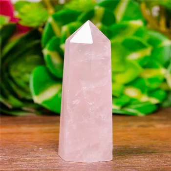 Natūralus kristalinis kvarcas rožinis lazdele, kolonėlės energijos stulpelio