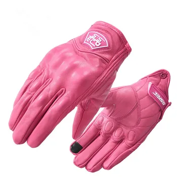 Nauja rožinė ponios odos pirštinės motociklo pirštines, guantes moto motokroso pirštinės žiemos vėjo moto pirštinės